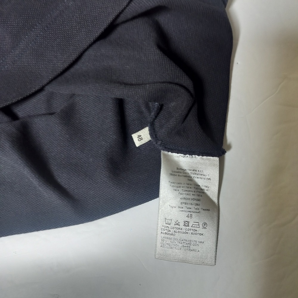Bottega Veneta Mens Navy Blue Pique Cotton Polo Shirt Striped Trim Size 48 IT - Picture 7 of 10